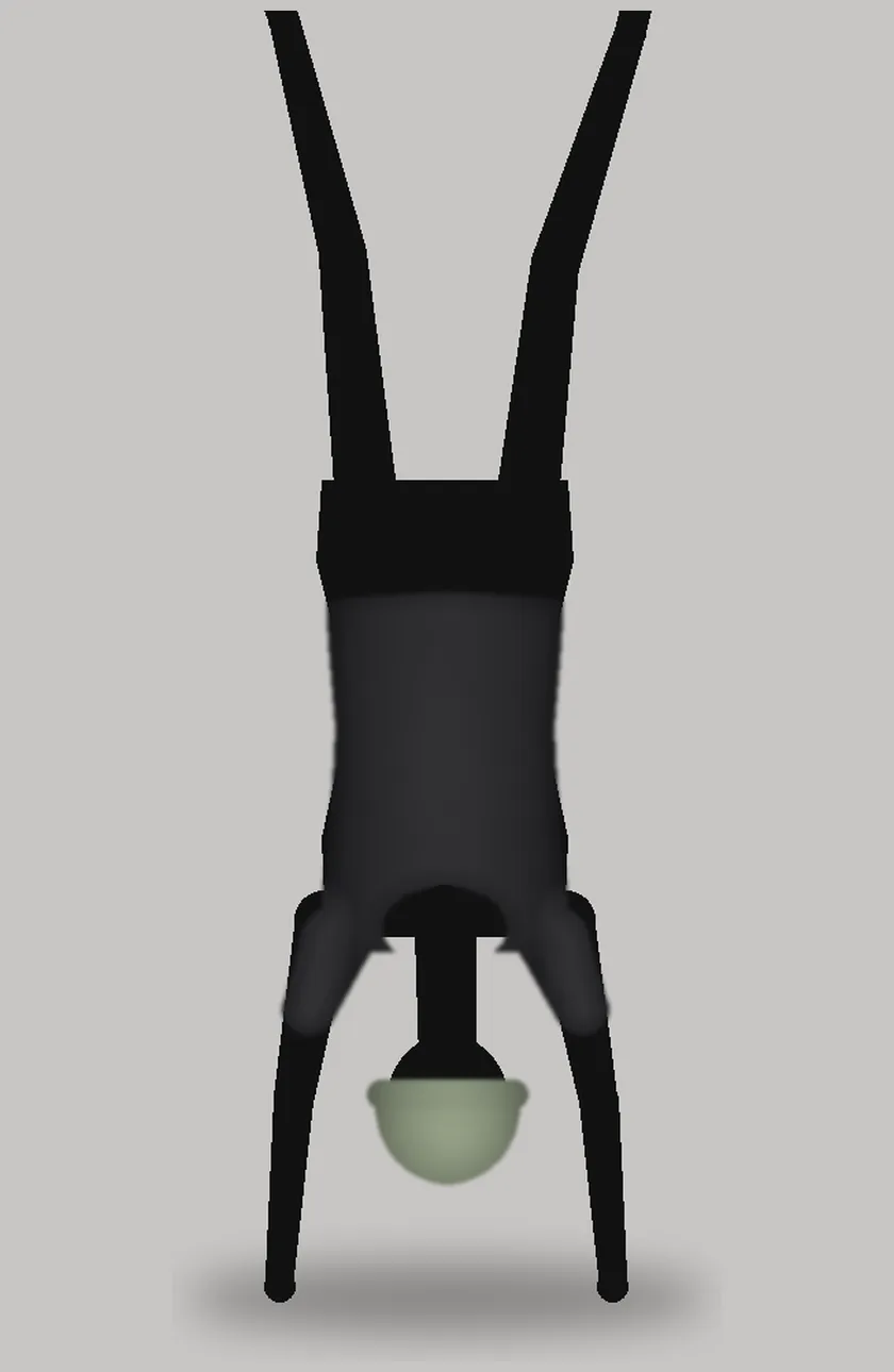 charcoal shirt, handstand, women's cut