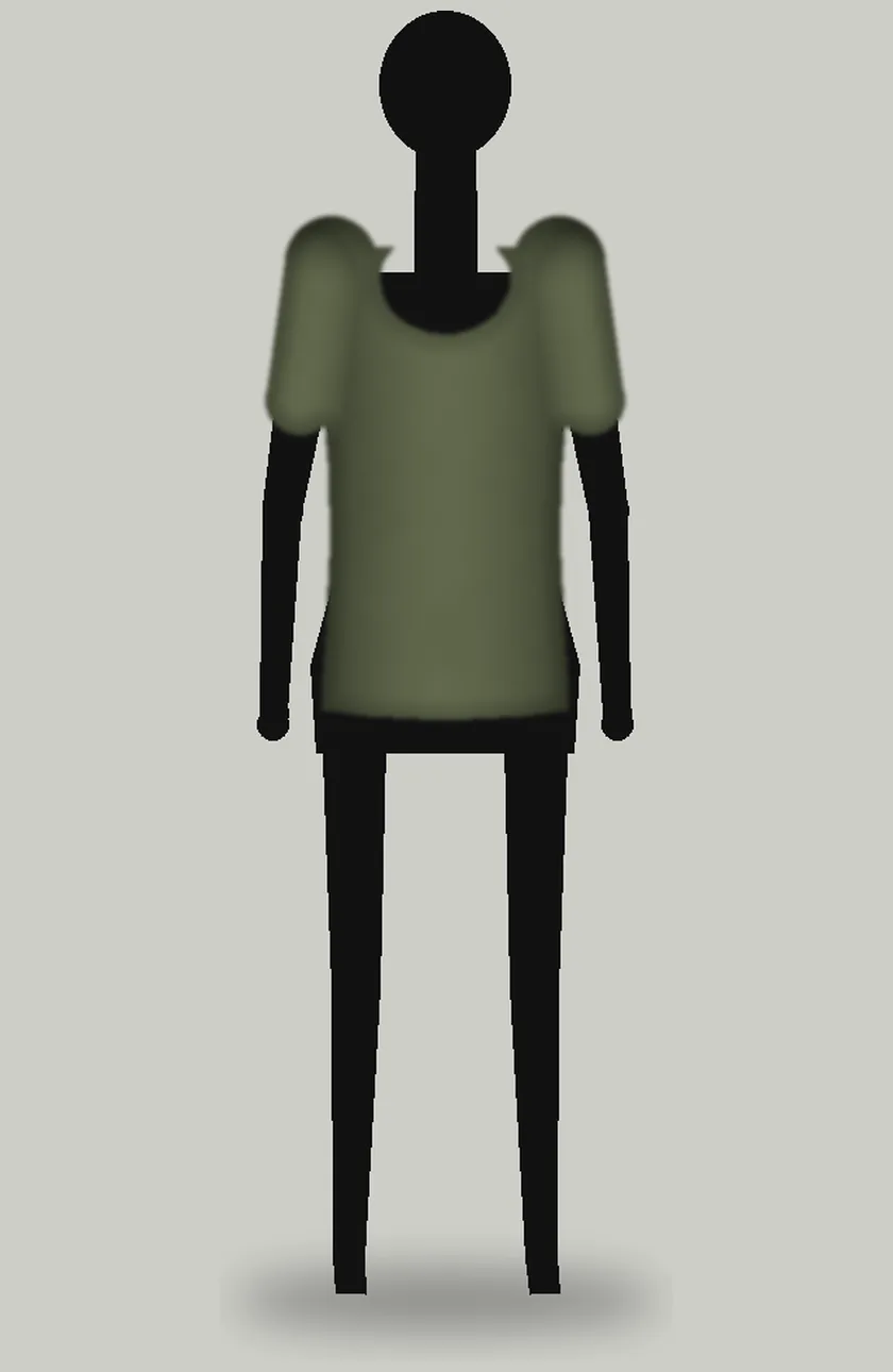 olive shirt, stand back, women's cut